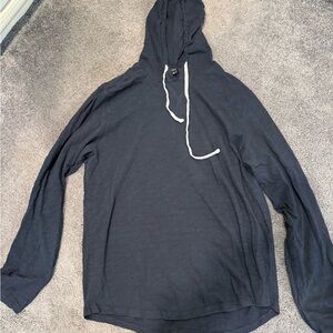 Vince Men’s Navy Hoodie with White Drawstrings